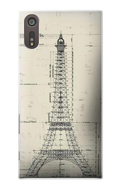 S3474 Eiffel Architectural Drawing Case For Sony Xperia XZ