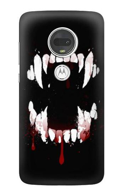 S3527 Vampire Teeth Bloodstain Case For Motorola Moto G7, Moto G7 Plus