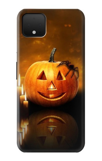 S1083 Pumpkin Spider Candles Halloween Case For Google Pixel 4
