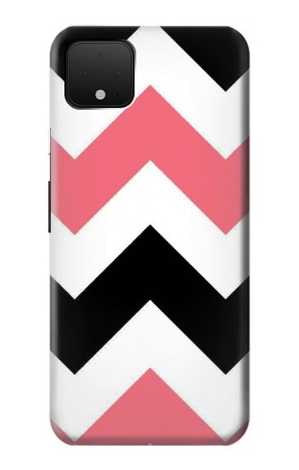 S1849 Pink Black Chevron Zigzag Case For Google Pixel 4