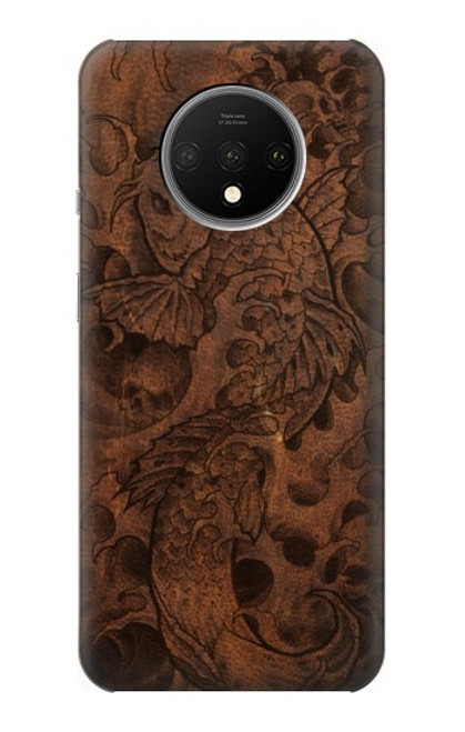 S3405 Fish Tattoo Leather Graphic Print Case For OnePlus 7T
