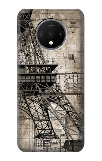 S3416 Eiffel Tower Blueprint Case For OnePlus 7T