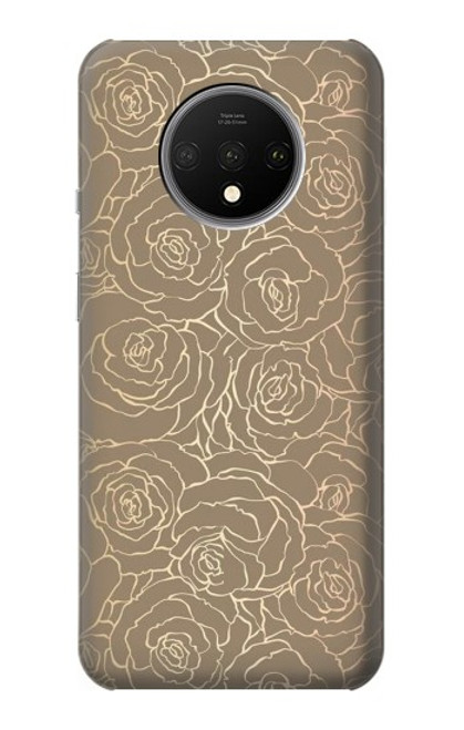 S3466 Gold Rose Pattern Case For OnePlus 7T