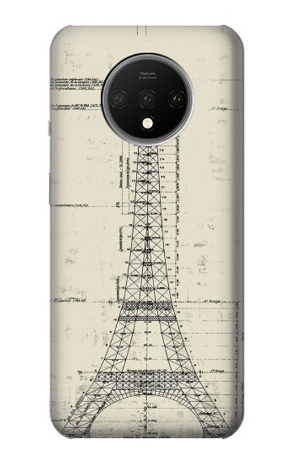 S3474 Eiffel Architectural Drawing Case For OnePlus 7T