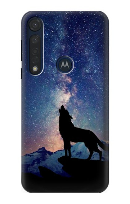 S3555 Wolf Howling Million Star Case For Motorola Moto G8 Plus