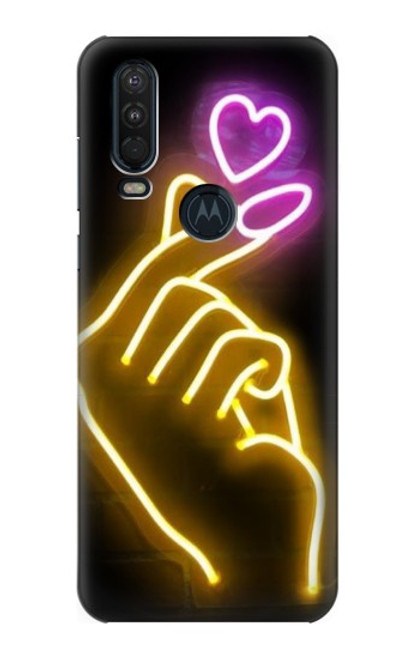 S3512 Cute Mini Heart Neon Graphic Case For Motorola One Action (Moto P40 Power)