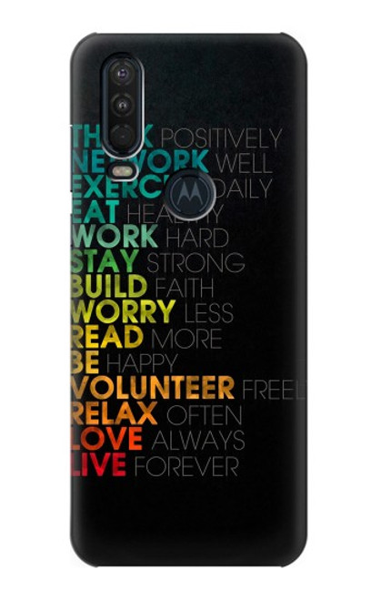 S3523 Think Positive Words Quotes Case For Motorola One Action (Moto P40 Power)