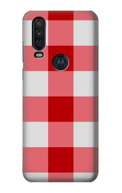 S3535 Red Gingham Case For Motorola One Action (Moto P40 Power)