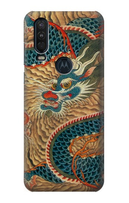 S3541 Dragon Cloud Painting Case For Motorola One Action (Moto P40 Power)