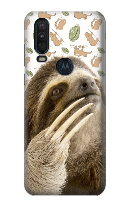 S3559 Sloth Pattern Case For Motorola One Action (Moto P40 Power)