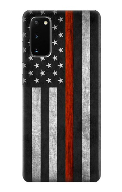 S3472 Firefighter Thin Red Line Flag Case For Samsung Galaxy S20