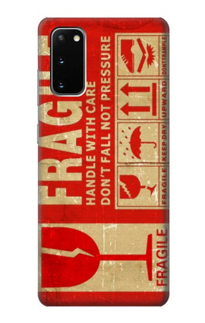 S3552 Vintage Fragile Label Art Case For Samsung Galaxy S20