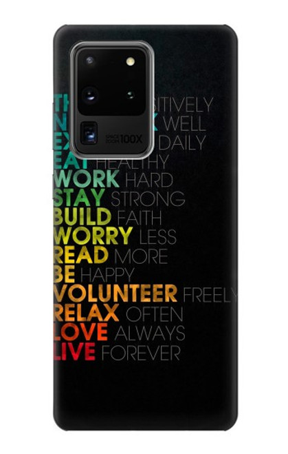 S3523 Think Positive Words Quotes Case For Samsung Galaxy S20 Ultra