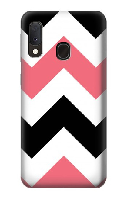 S1849 Pink Black Chevron Zigzag Case For Samsung Galaxy A20e