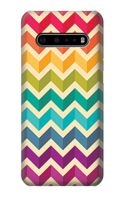 S2362 Rainbow Colorful Shavron Zig Zag Pattern Case For LG V60 ThinQ 5G