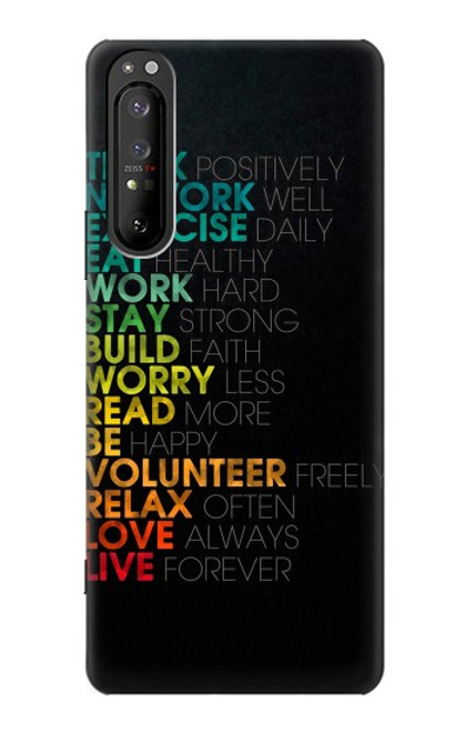 S3523 Think Positive Words Quotes Case For Sony Xperia 1 II