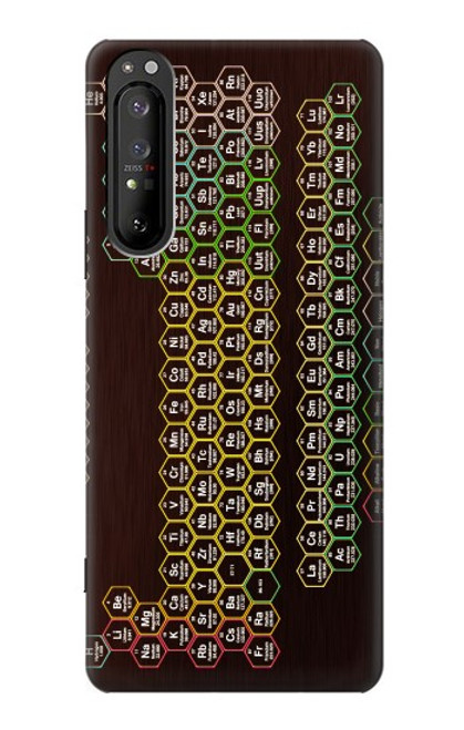 S3544 Neon Honeycomb Periodic Table Case For Sony Xperia 1 II