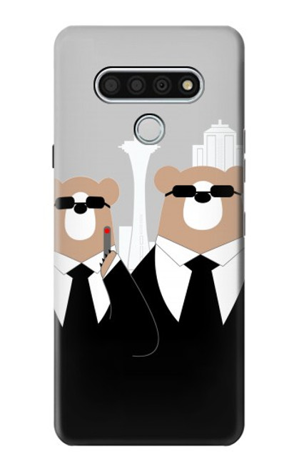 S3557 Bear in Black Suit Case For LG Stylo 6