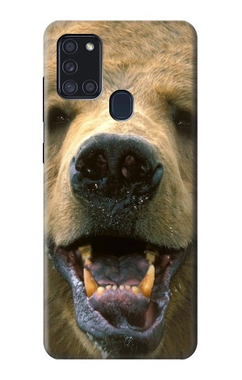 S0840 Grizzly Bear Face Case For Samsung Galaxy A21s