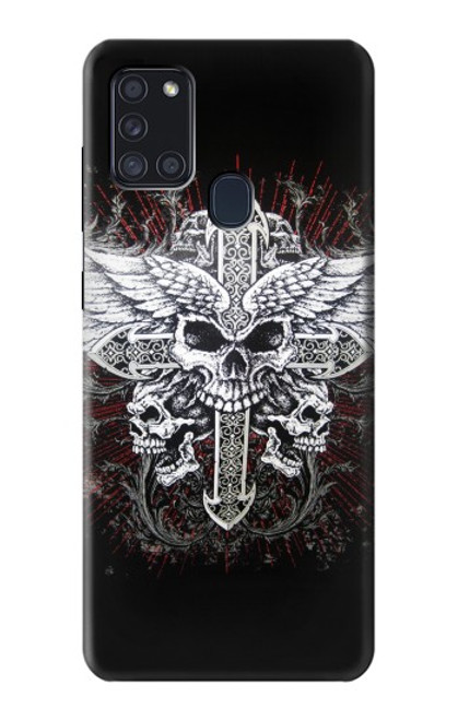 S1434 Skull Wing Tattoo Biker Case For Samsung Galaxy A21s
