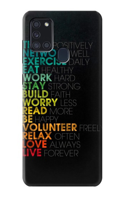 S3523 Think Positive Words Quotes Case For Samsung Galaxy A21s