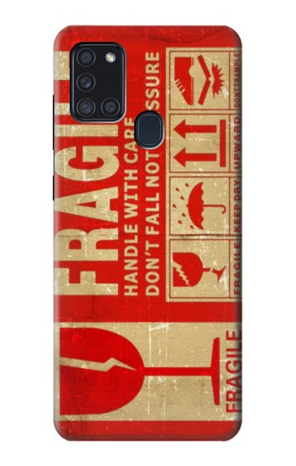 S3552 Vintage Fragile Label Art Case For Samsung Galaxy A21s
