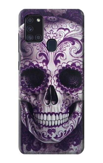 S3582 Purple Sugar Skull Case For Samsung Galaxy A21s