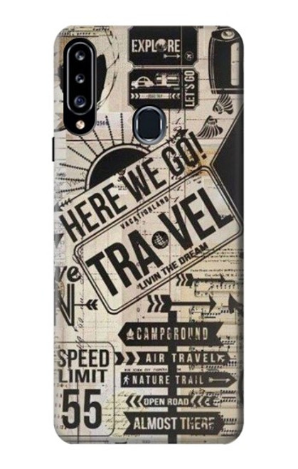 S3441 Vintage Travel Case For Samsung Galaxy A20s