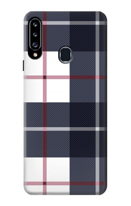 S3452 Plaid Fabric Pattern Case For Samsung Galaxy A20s