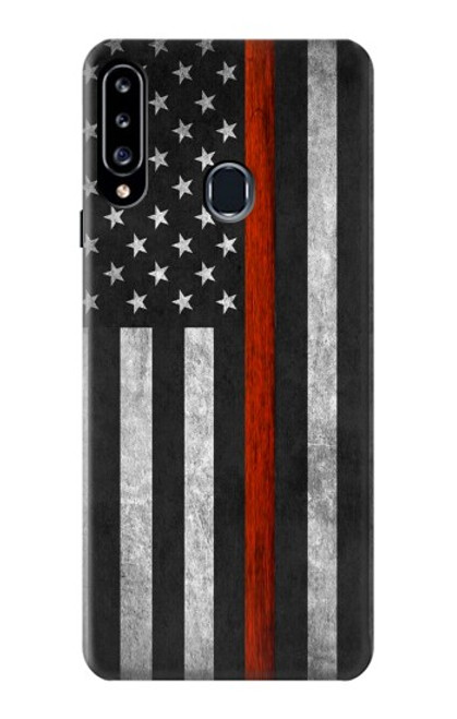 S3472 Firefighter Thin Red Line Flag Case For Samsung Galaxy A20s