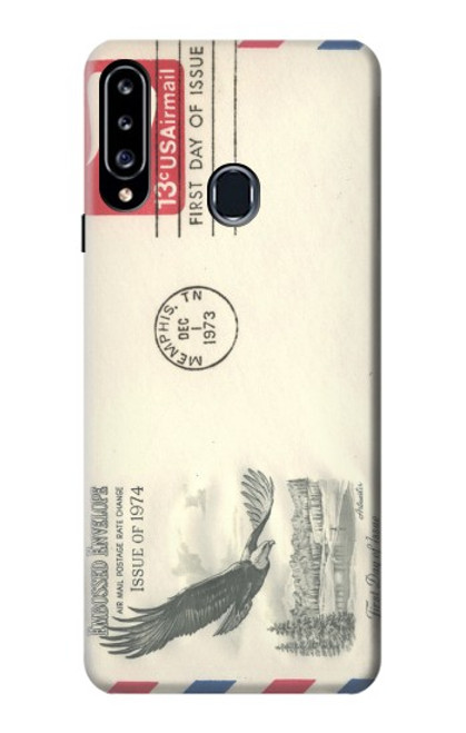 S3551 Vintage Airmail Envelope Art Case For Samsung Galaxy A20s