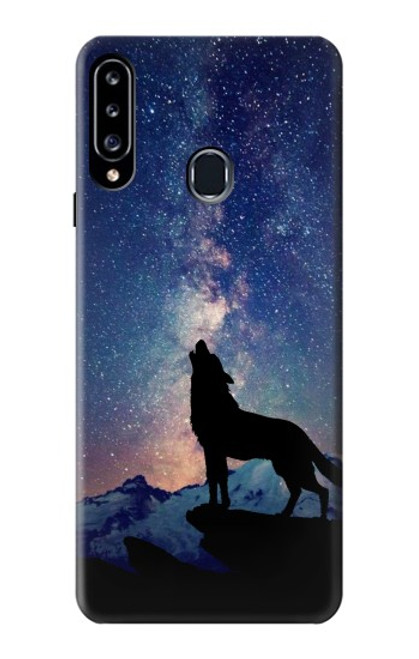 S3555 Wolf Howling Million Star Case For Samsung Galaxy A20s