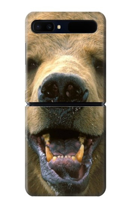 S0840 Grizzly Bear Face Case For Samsung Galaxy Z Flip 5G