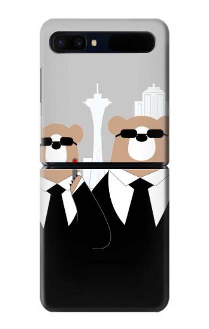 S3557 Bear in Black Suit Case For Samsung Galaxy Z Flip 5G