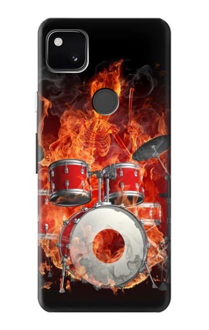 S1431 Skull Drum Fire Rock Case For Google Pixel 4a