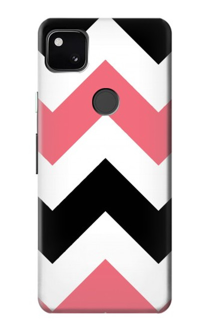 S1849 Pink Black Chevron Zigzag Case For Google Pixel 4a
