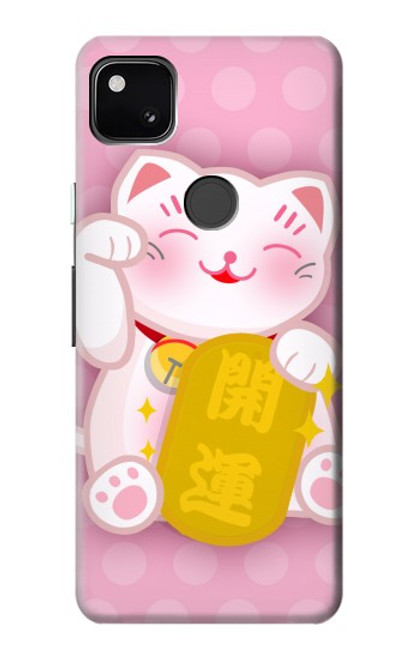 S3025 Pink Maneki Neko Lucky Cat Case For Google Pixel 4a