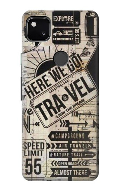 S3441 Vintage Travel Case For Google Pixel 4a