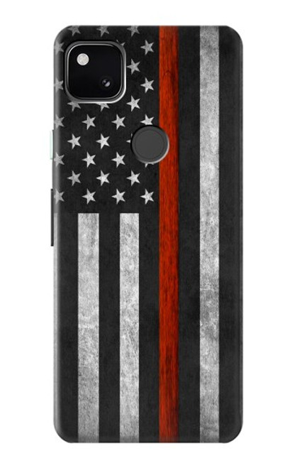 S3472 Firefighter Thin Red Line Flag Case For Google Pixel 4a