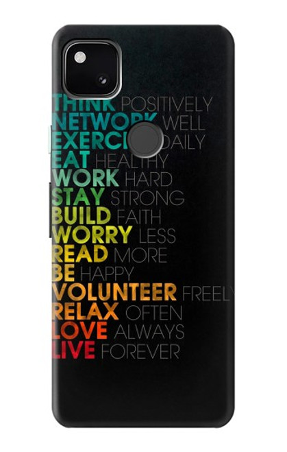 S3523 Think Positive Words Quotes Case For Google Pixel 4a