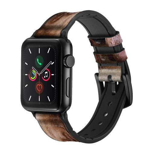 CA0062 PitBull Face Leather & Silicone Smart Watch Band Strap For Apple Watch iWatch