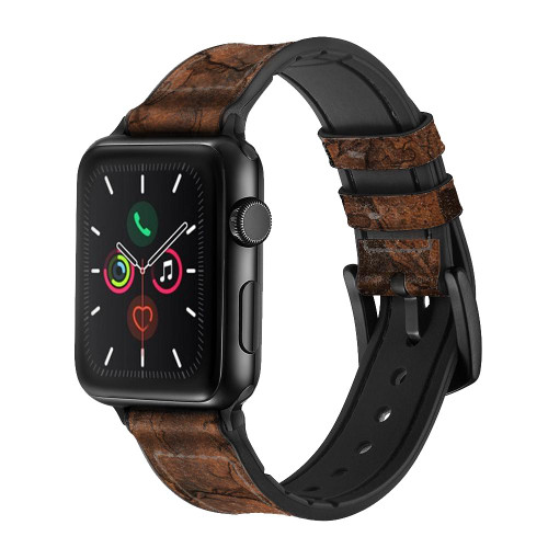 CA0708 Fish Tattoo Leather Graphic Print Leather & Silicone Smart Watch Band Strap For Apple Watch iWatch