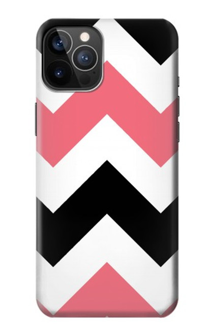 S1849 Pink Black Chevron Zigzag Case For iPhone 12, iPhone 12 Pro