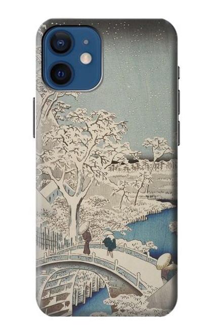 S3350 Utagawa Hiroshige Drum Bridge Yuhi Hill in Meguro Case For iPhone 12 mini