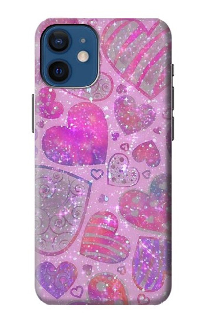 S3710 Pink Love Heart Case For iPhone 12 mini