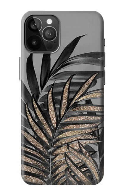 S3692 Gray Black Palm Leaves Case For iPhone 12 Pro Max