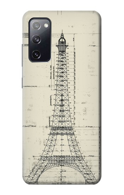 S3474 Eiffel Architectural Drawing Case For Samsung Galaxy S20 FE