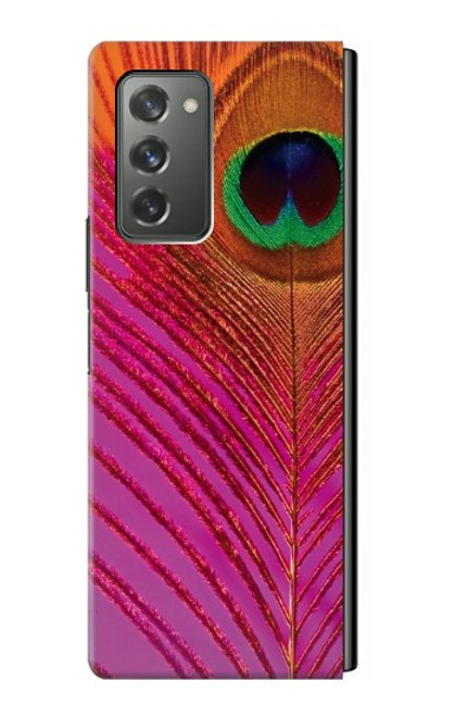 S3201 Pink Peacock Feather Case For Samsung Galaxy Z Fold2 5G