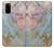 S3717 Rose Gold Blue Pastel Marble Graphic Printed Case For Samsung Galaxy S20