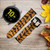 CA0074 Tiger Skin Graphic Print Leather & Silicone Smart Watch Band Strap For Samsung Galaxy Watch, Gear, Active